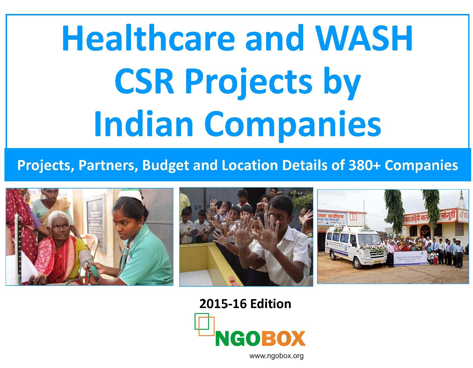 Healthcare and WASH CSR Projects by Indian Companies